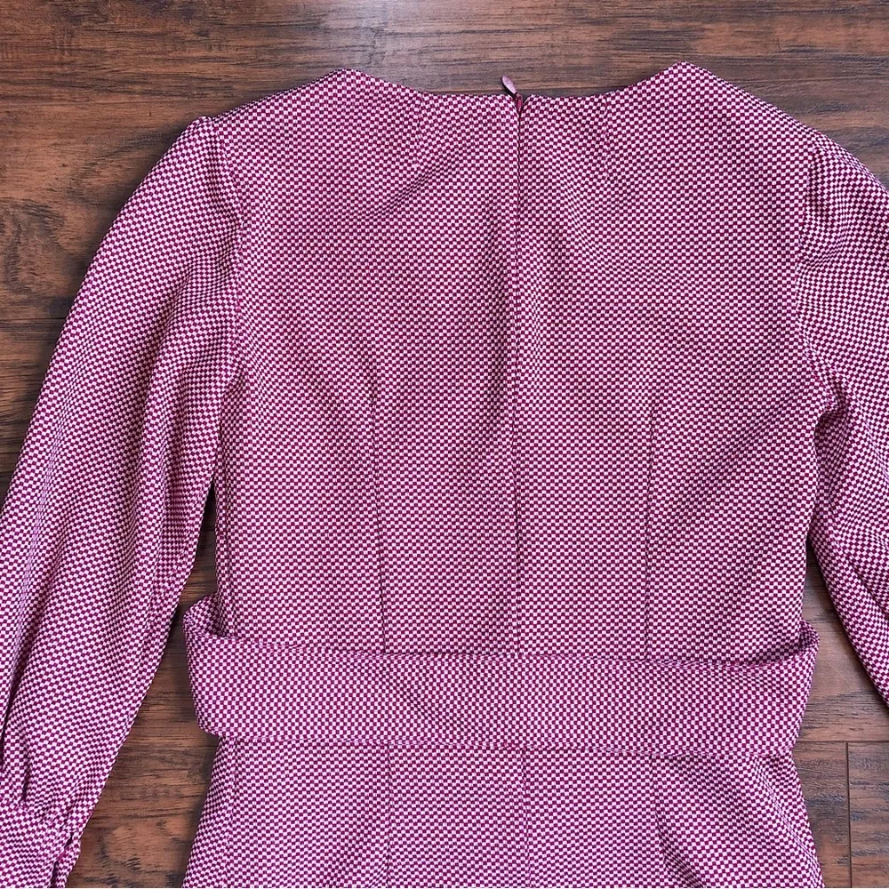 vintage • 1960s mod mini dress micro burgundy maroon poly knit gogo 60s 70s Size XS - Image 11