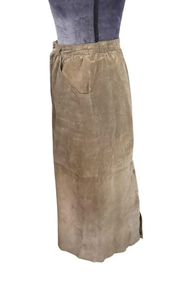 Abercrombie & Fitch Vintage Suede Skirt Size 6 - Image 4