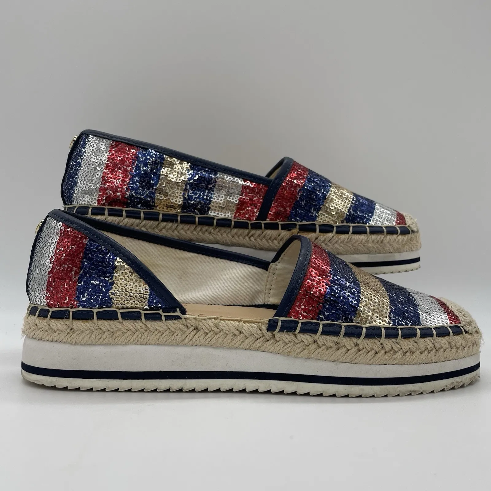 Tommy Hilfiger Womens 6.5‎ Shoes Flats Corliss 2 American Flag Sequin Espadrille - Image 2