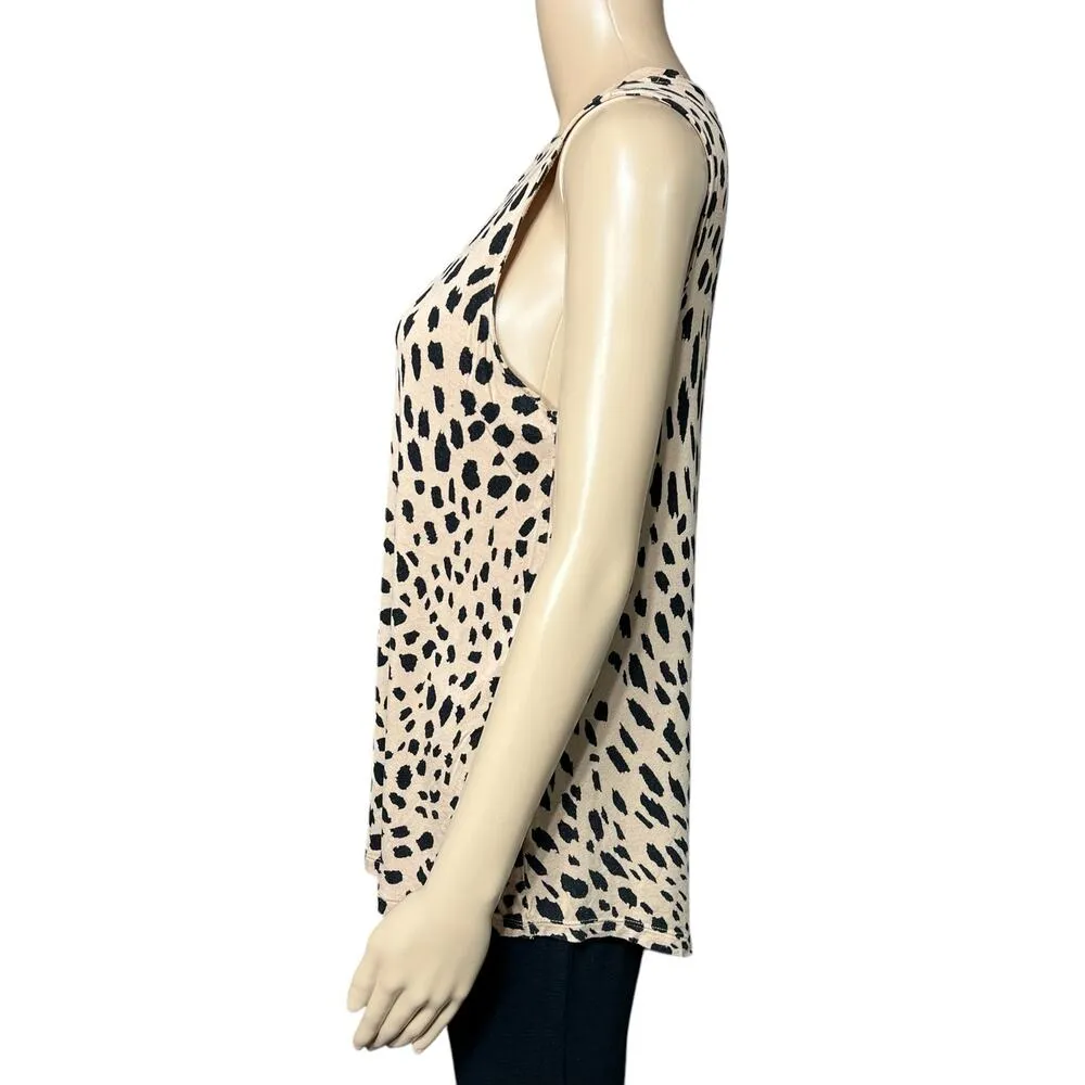Apt 9 Womens Tank Top Animal Print Relaxed Fit Tan Black Medium - Image 4