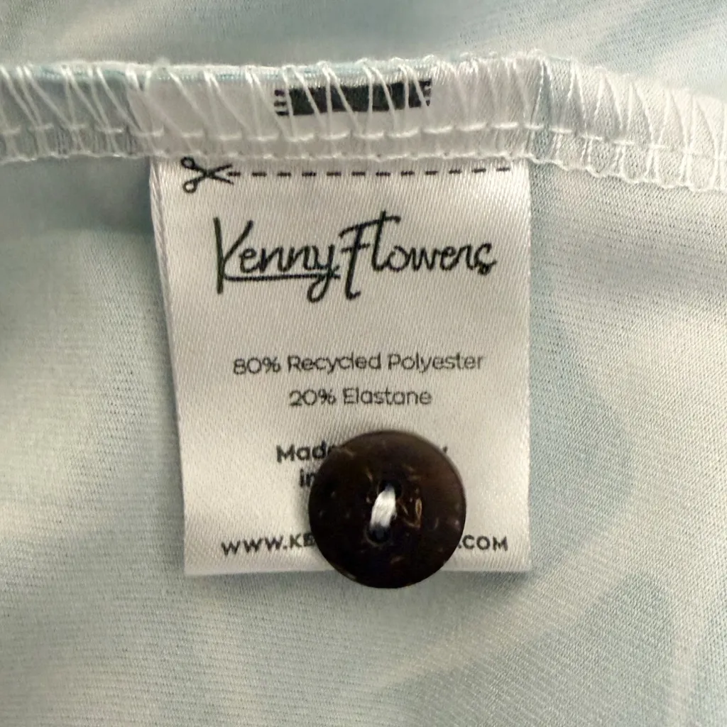 Kenny Flowers White Green Whos Your Caddy Palm Leaves Bora Sleeveless Polo Med - Image 7