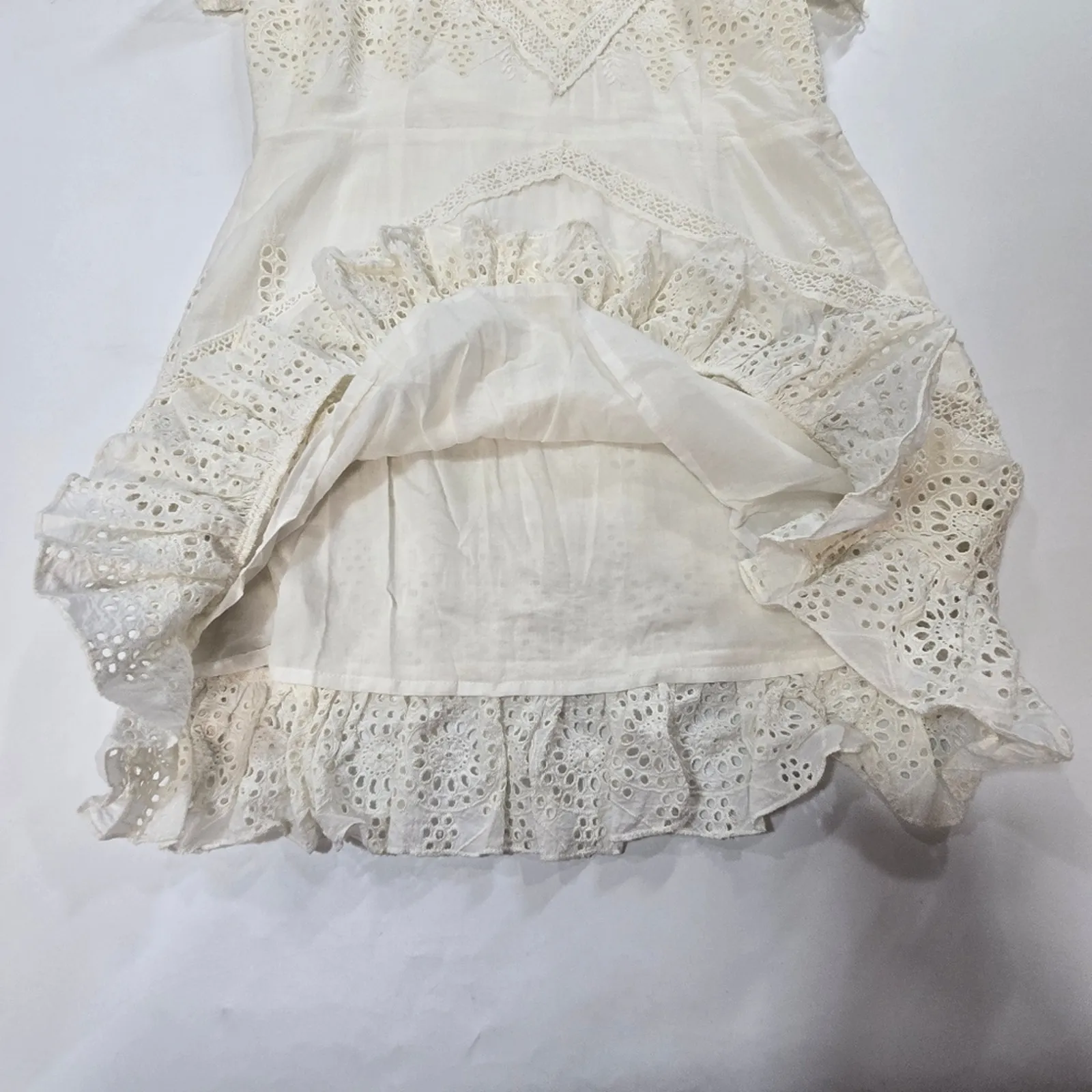 Tularosa Kassie Mini Dress in White Lace XL - Image 4