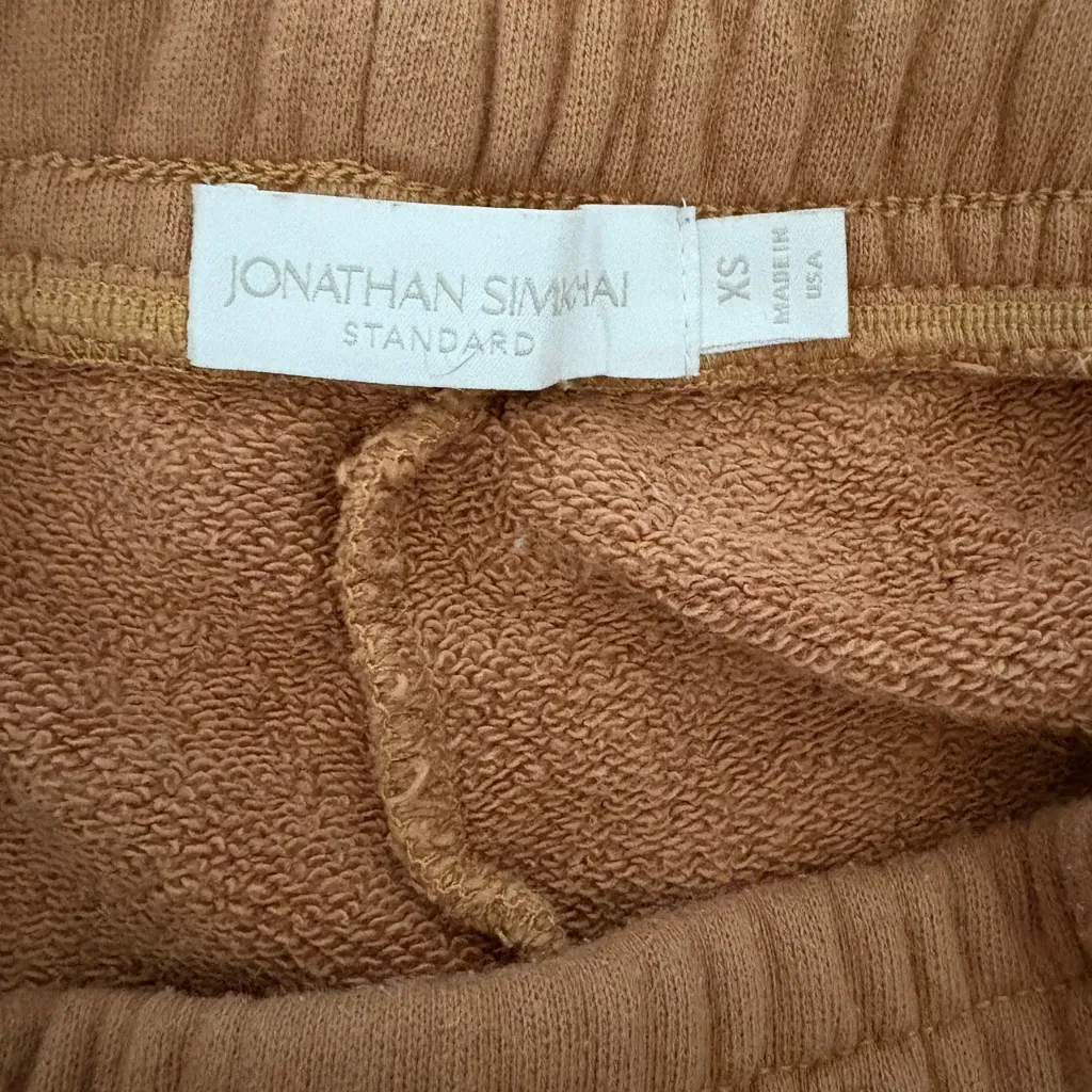 Jonathan Simkhai Standard Evie Shorts Cashew Organic Cotton Relaxed Tan Size XS - Image 5