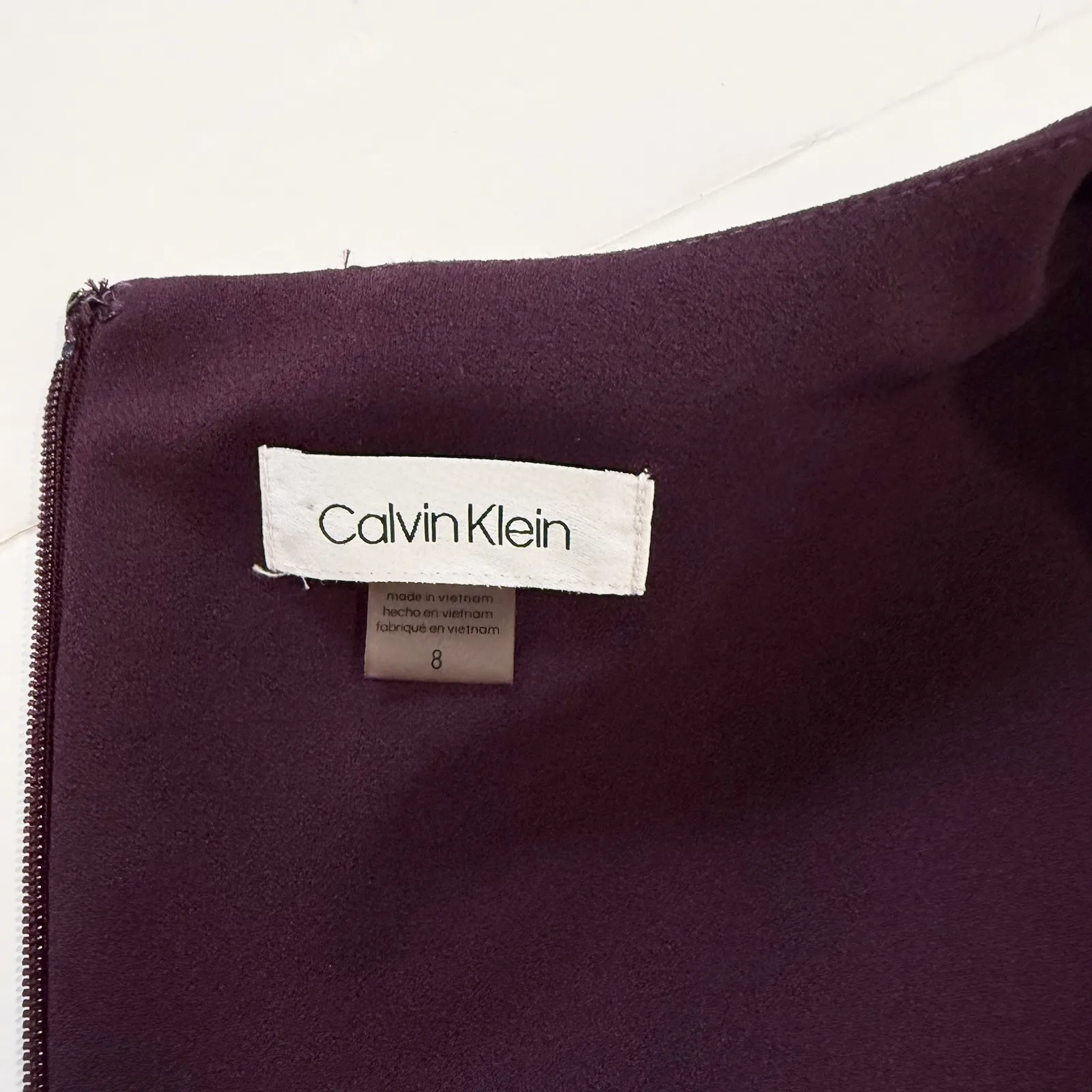 Calvin Klein Dark Purple Sleeveless V Neck‎ Wide Leg Crop Pocket Jumpsuit Size 8 - Image 11