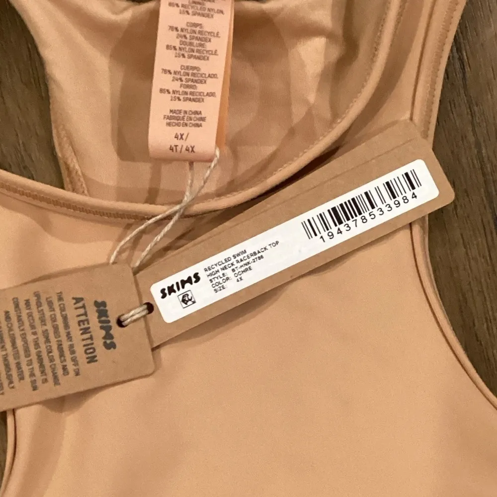 Skims high neck racerback bikini top and mid coverage bottom Swimsuit nwt 4x - Image 6