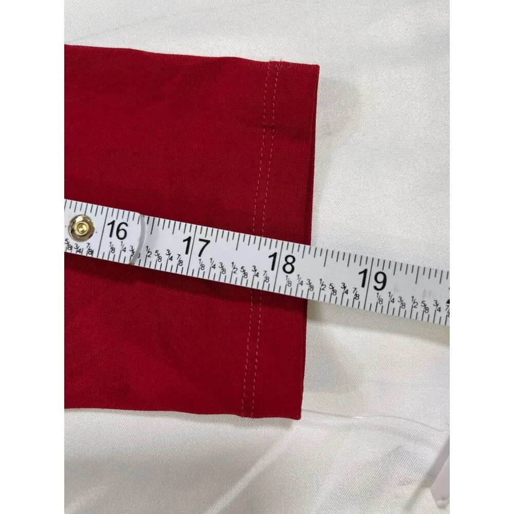 Maggy London SKU 7612 Red Ruffle V-Neck Dress Size 10 - Image 7