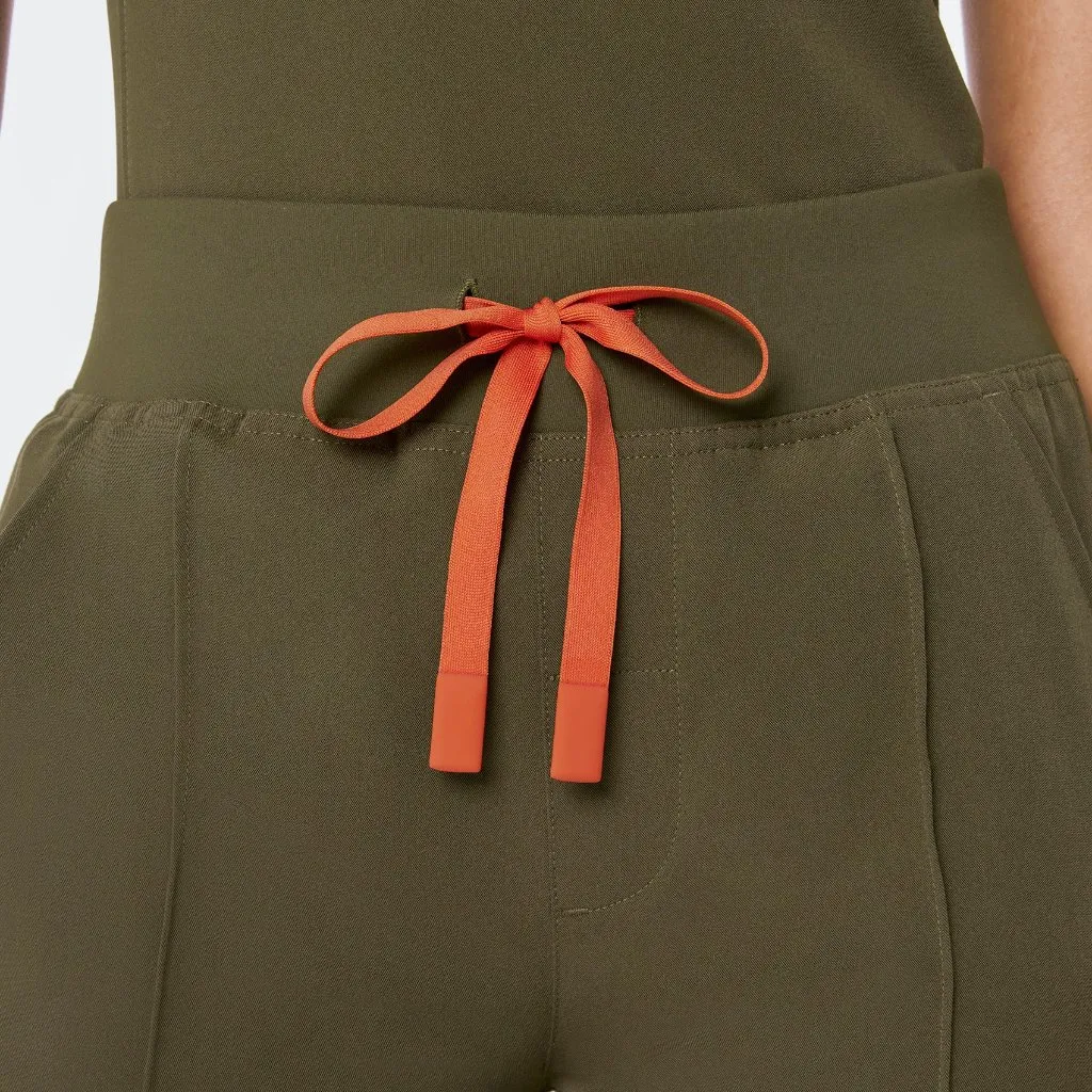 Figs High Waisted Alexandria Wide Leg Scrub Pants in Spruce, Size XXS - Image 3