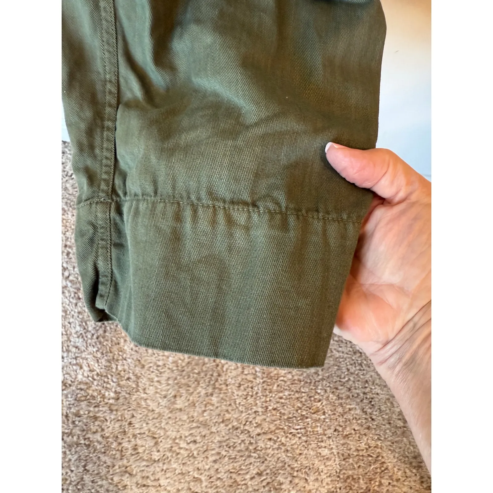 Universal Thread Waist Tie Straight Leg Pockets Jumpsuit Green Women's Size 8 - Image 8