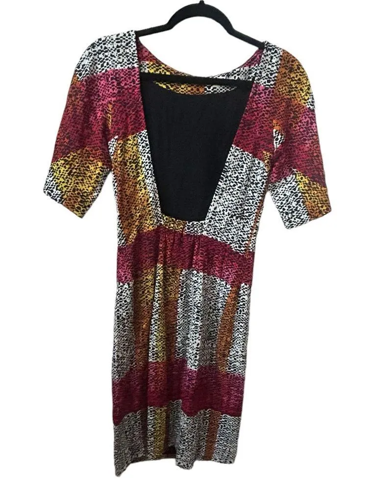 Thakoon Muliticolor Viscose/Wool/Elastane Low Back Knee Length Dress Size 4. - Image 4