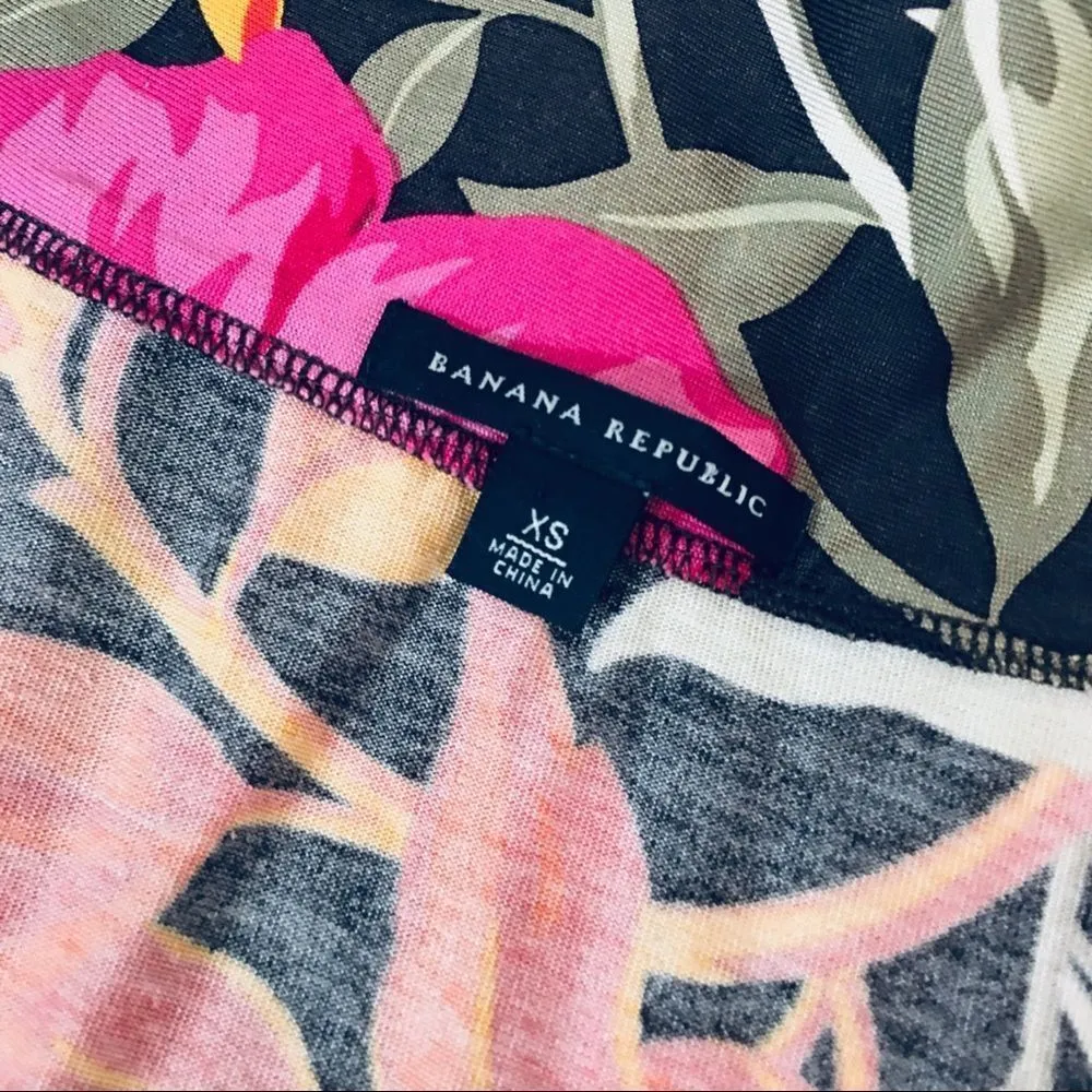 Banana Republic Vintage Silk Tropical Floral Wrap Swim Skirt - Image 9