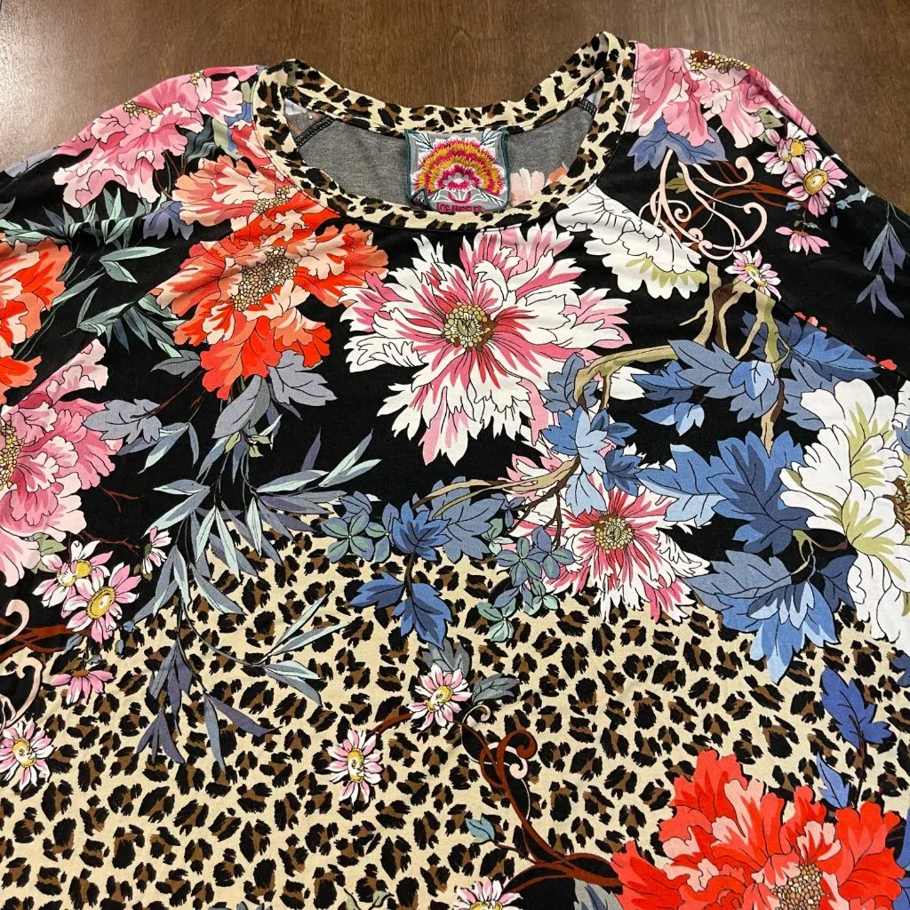 Johnny Was Ontari Top Women's Plus Size‎ 2X Slim Raglan Sleeve T-Shirt Leopard - Image 7