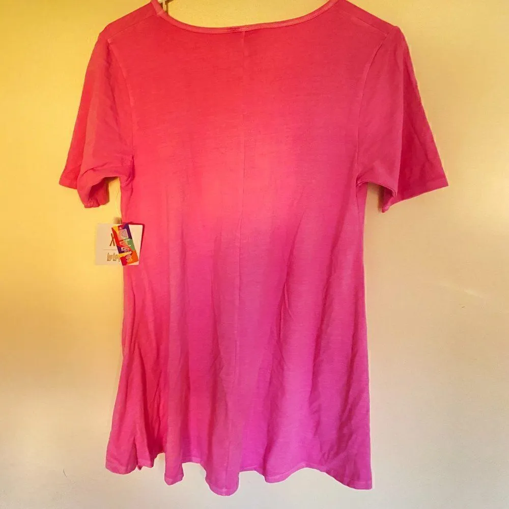 NWT Lularoe Pink Scoop Neck Short Sleeve T-Shirt Size XXS - Image 4