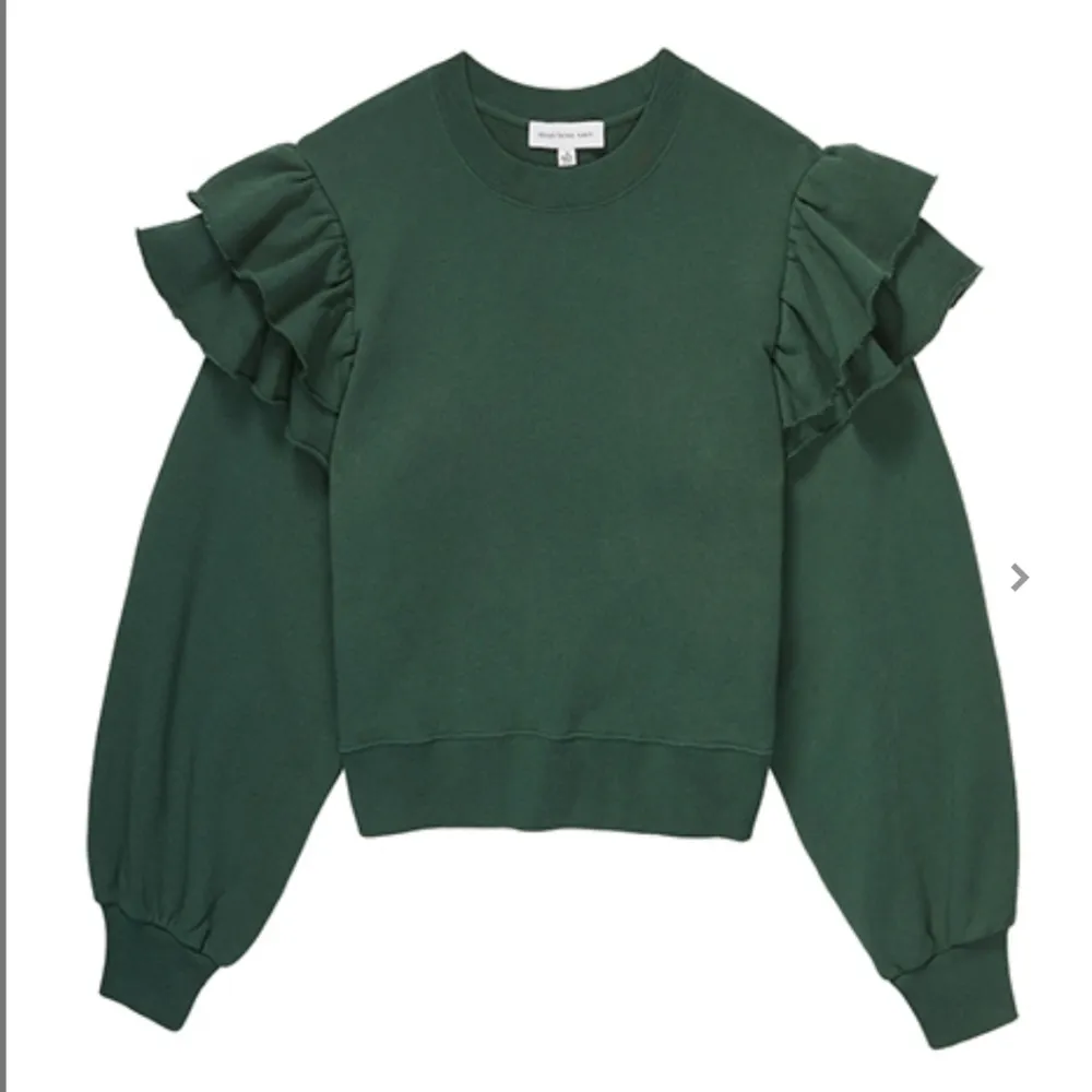 SOMETHING NAVY Green Ruffle Sweatshirt Top Sz S‎ NWT - Image 2
