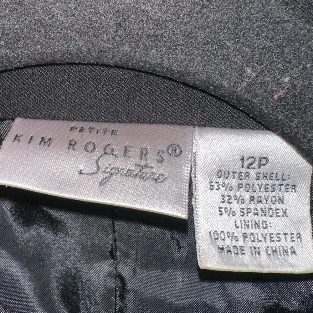 Kim Rogers Signature Petite Black Button Front Blazer - Image 5