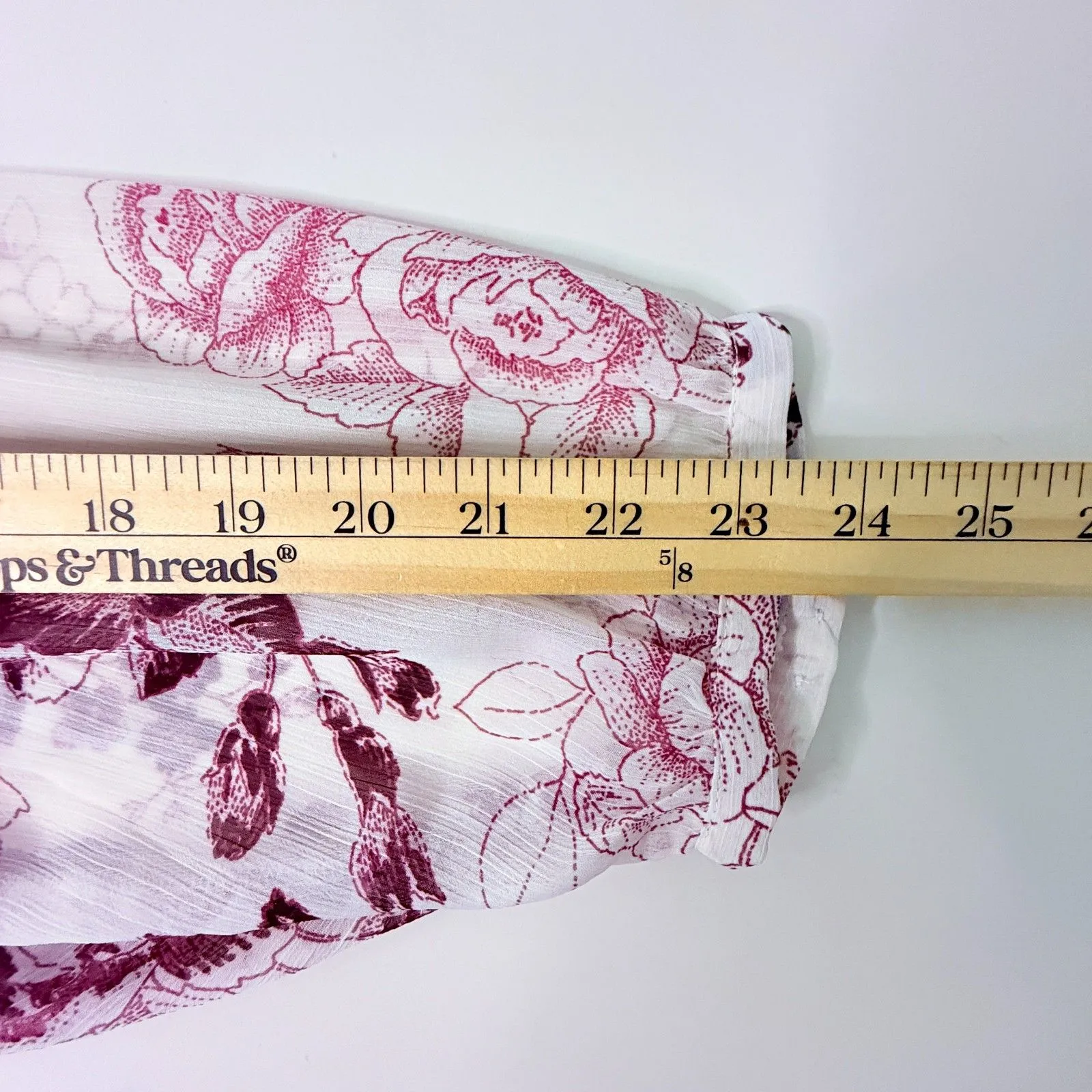 Torrid Floral Purple Rose Print Chiffon Lace Inset Womens Plus Top Blouse 1 (1X) - Image 6