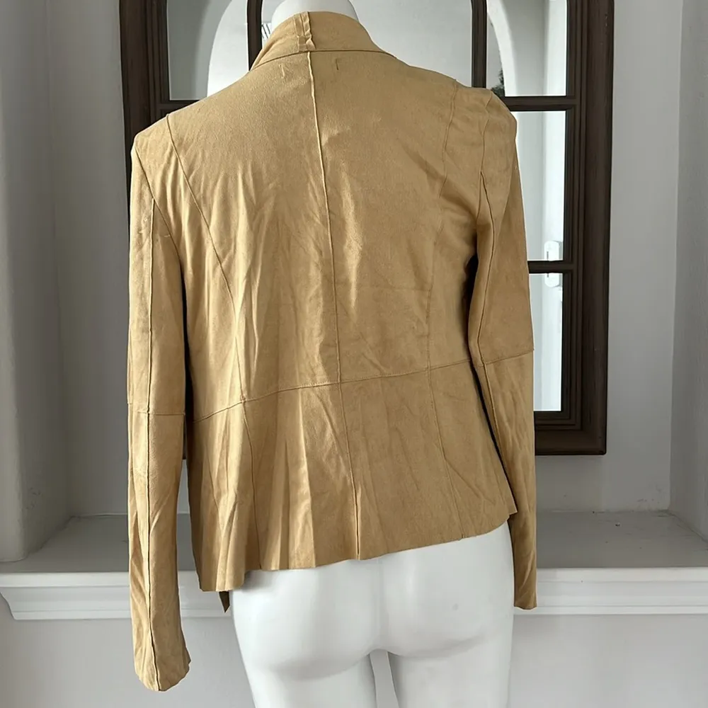 Bagatelle Faux-Suede Drape-Front Jacket, Size M New w/Tag - Image 3