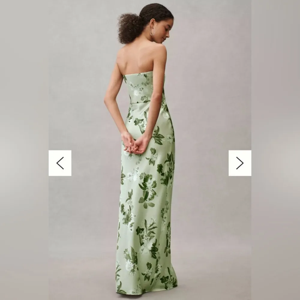 BHLDN Avianna Stretch Satin Strapless Side-Slit Maxi Dress Size 6 - Image 2