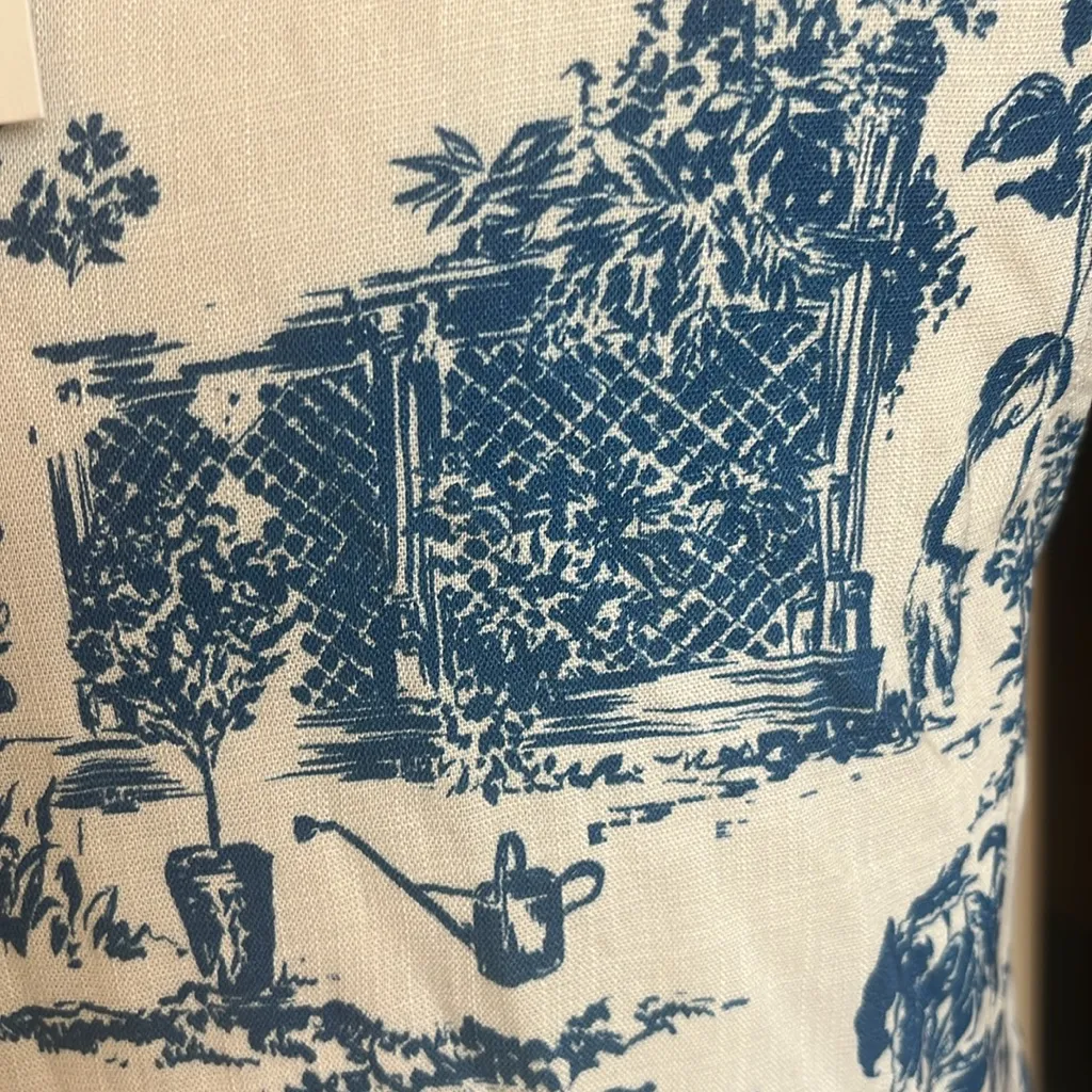 Avara Harper Top White Blue Button Up New Size XS - Image 2