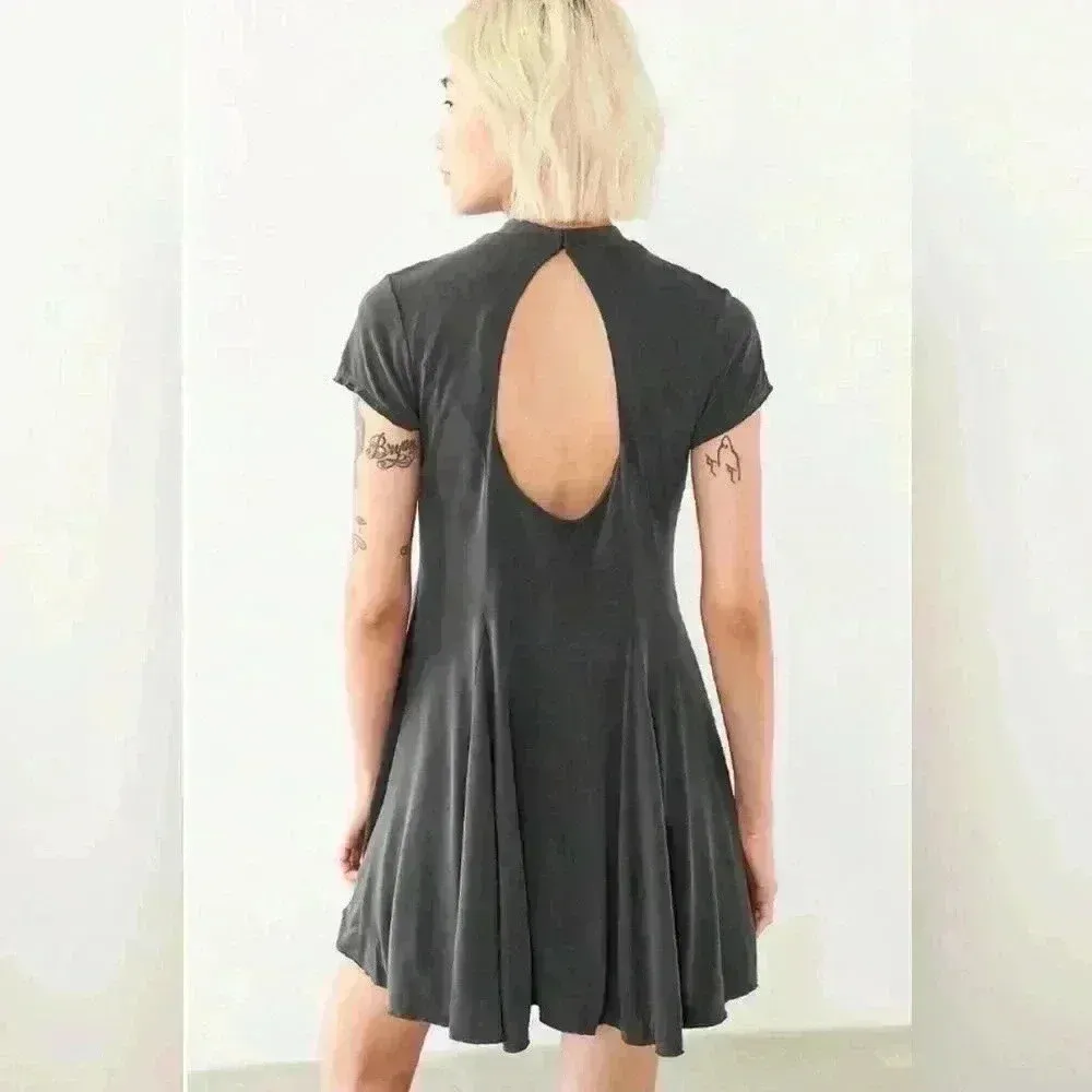 Silence & Noise Silence + Noise Violetta Cupro‎ Mock Neck Mini Dress Size S - Image 10