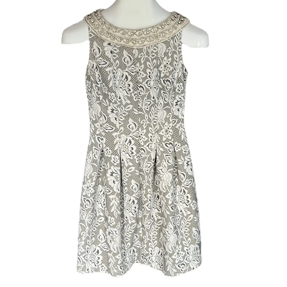 Zara embroidered embellishment fit and flare dress - Image 7