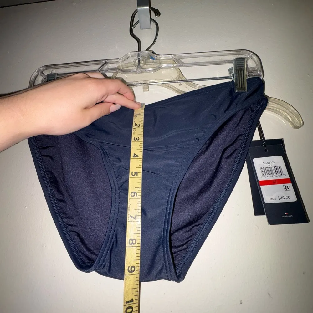 Tommy Hilfiger Hipster Bikini Bottom Women's XS Navy Blue Swimwear Summer Beach - Image 7
