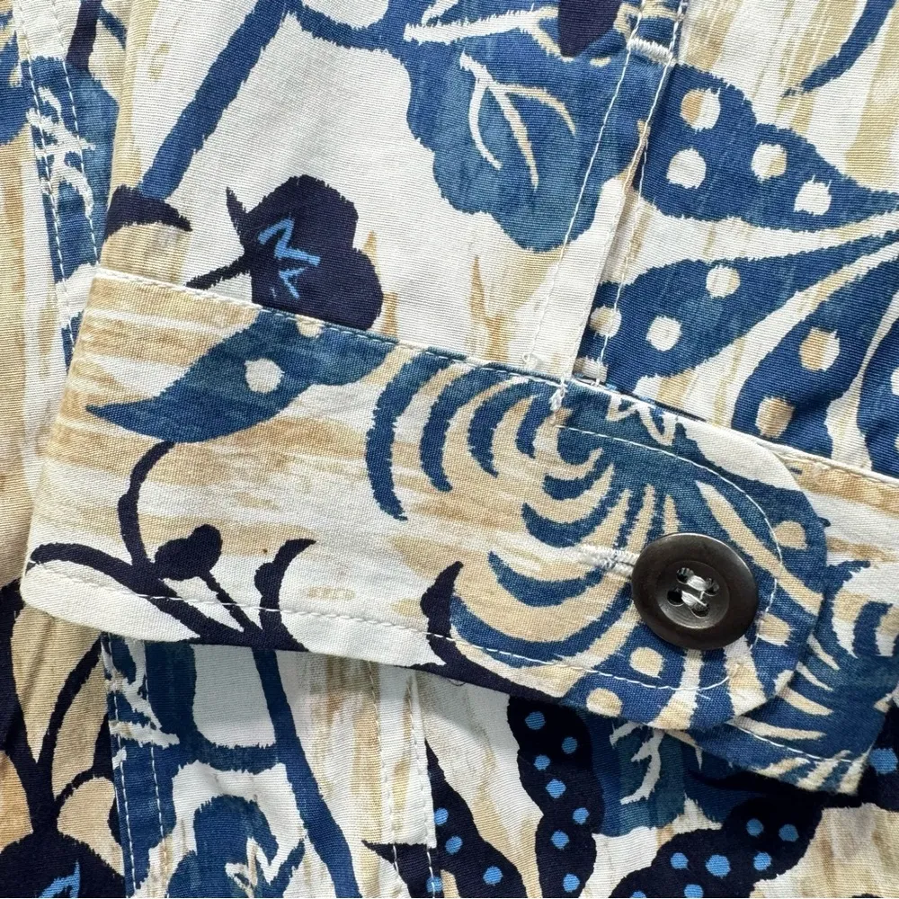 Chico’s Floral Leaf Print Open Front Lightweight Topper Jacket 3/4 Sleeve 1/M - Image 5