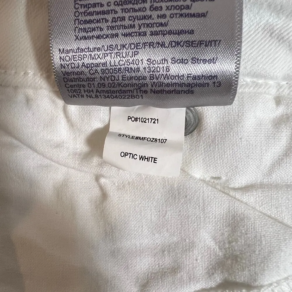 NYDJ Wide Leg Denim Pedal Pusher Capri Pants Optic White Size 16 EUC - Image 11