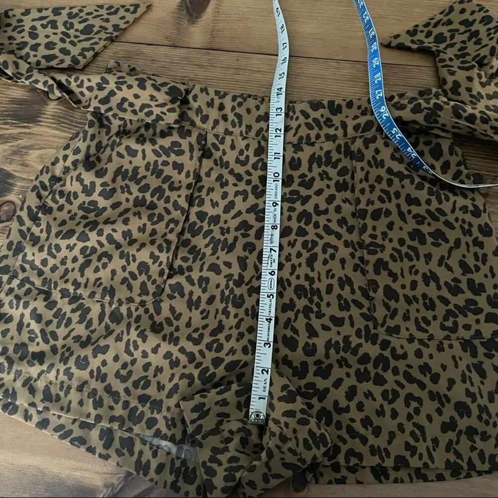 Animal Print Paperbag Shorts Tan & Black Size Large - Image 6
