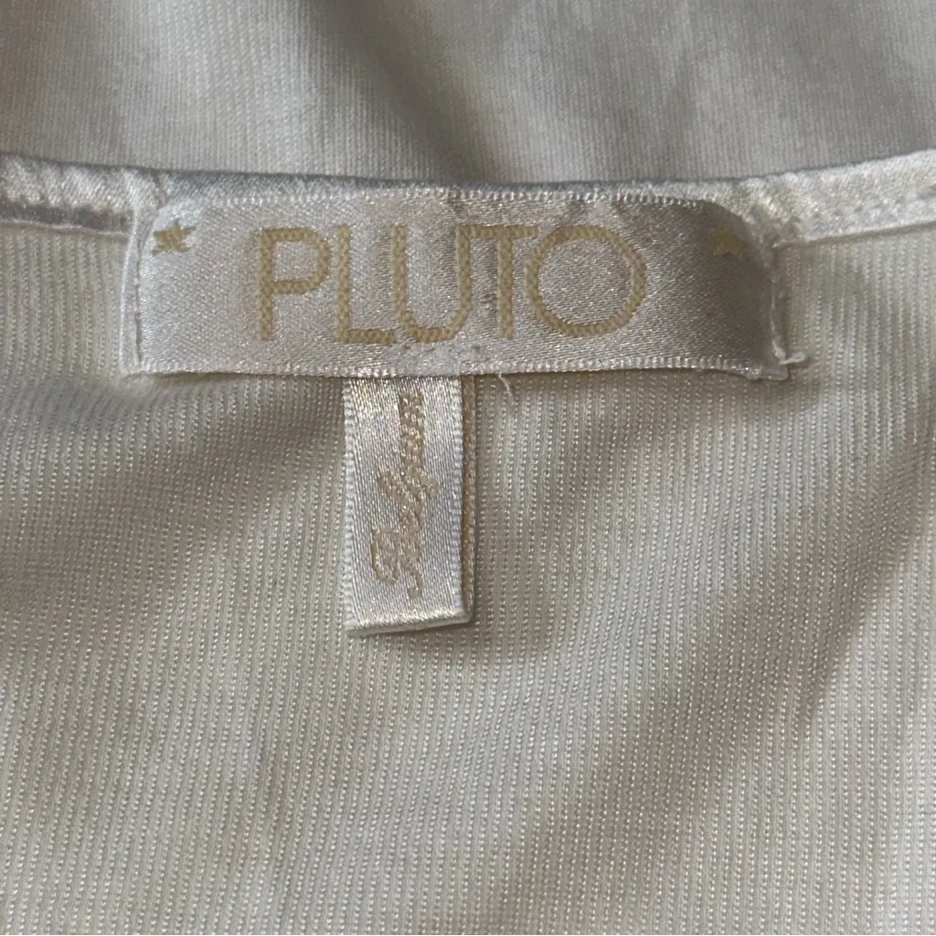 Pluto Women’s Size S White Sleeveless Lace Bottom Trim Tank Slip Chemise Nighty - Image 5