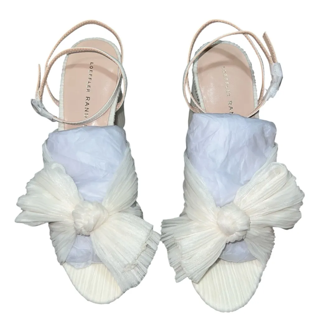 NEW NIB Loeffler Randall Camellia Pearl Pleated Bow Heels - Image 5