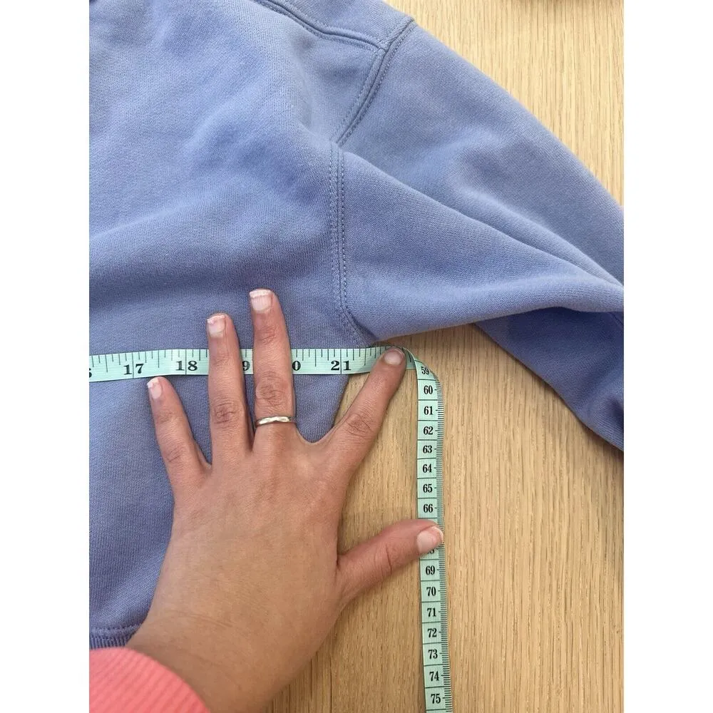 Abercrombie & Fitch Fleece Sweatshirt Size Medium Light Blue Cotton Blend 1440 - Image 8