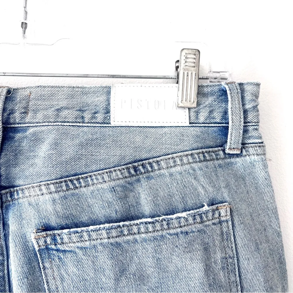 Pistola Light Wash Distressed Straight Leg Jeans - High Rise - Image 5