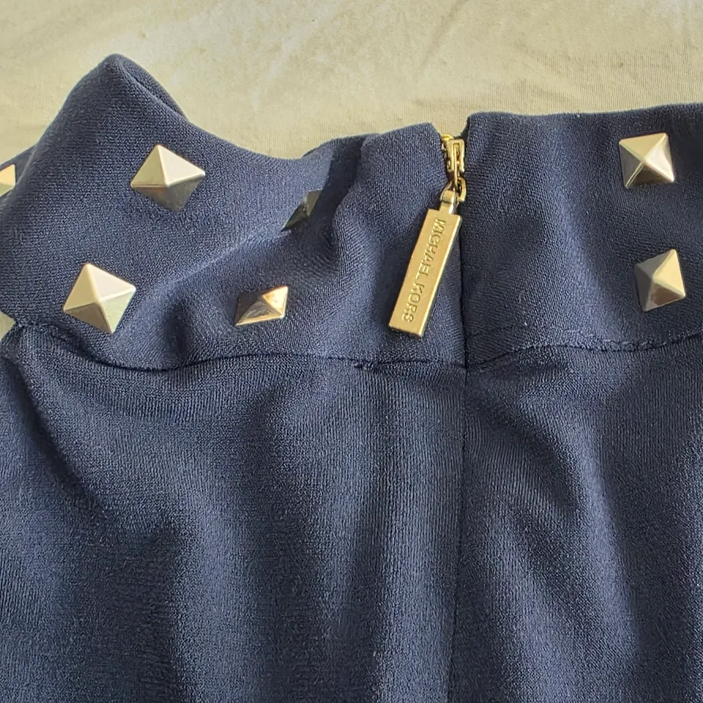 Michael Kors Navy Studded Halter Top M - Image 3
