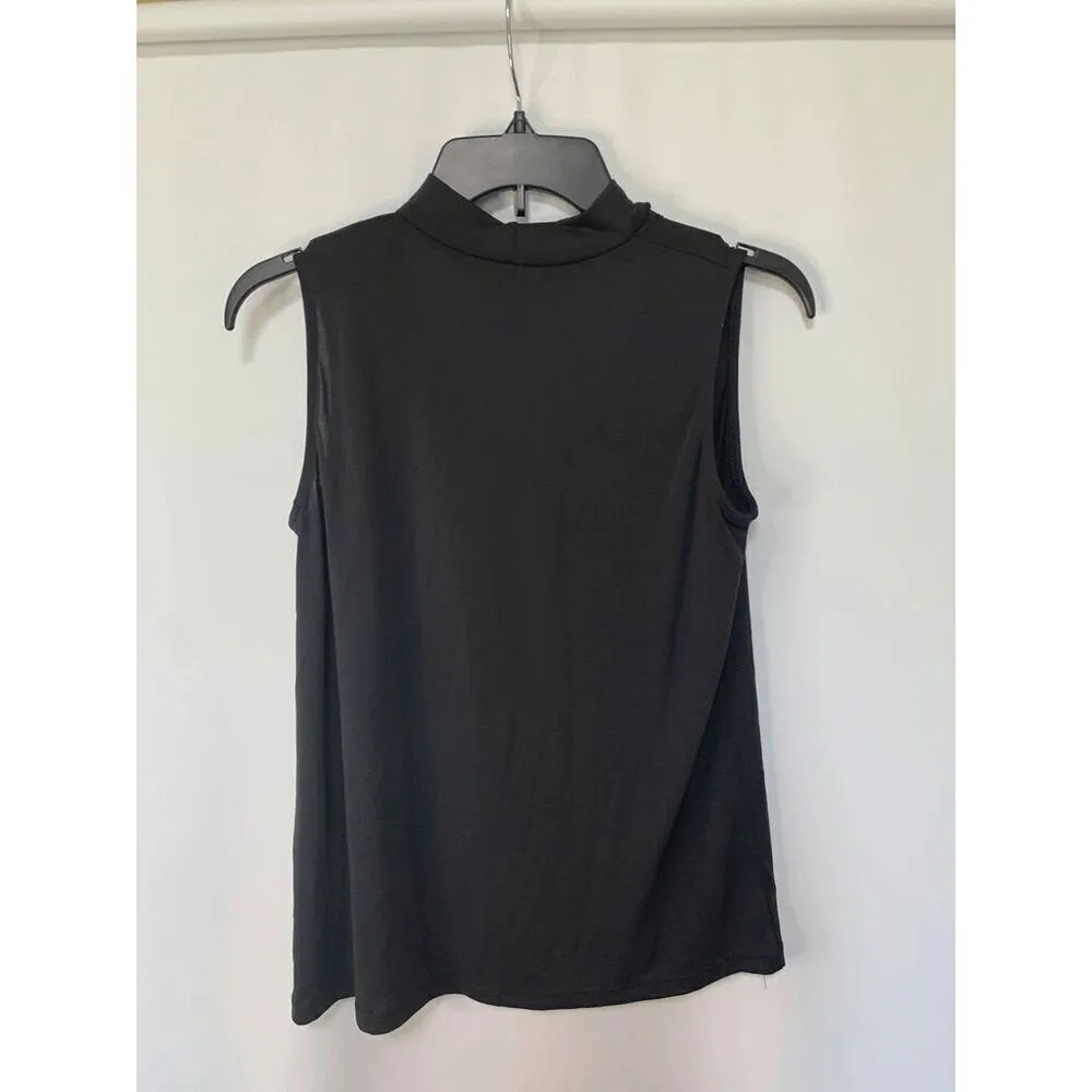 Drew Black Choker Neckline Sleeveless Blouse - Image 6