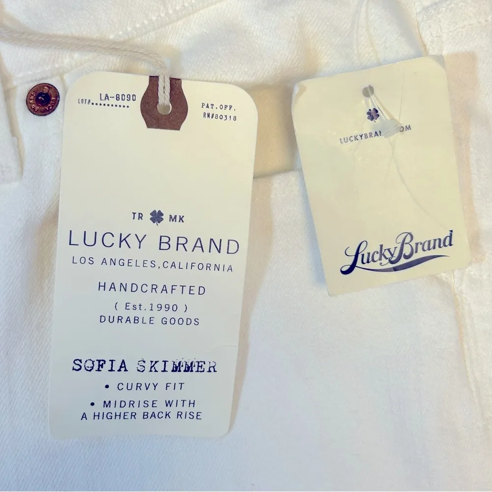 Lucky Brand White Sofia Skimmer Jeans Size 16/33 NWT - Image 9