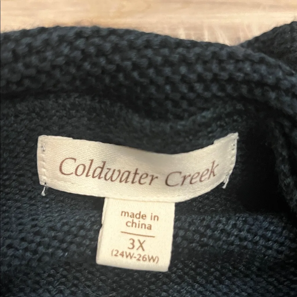 Coldwater Creek wool blend cowl neck poncho sweater 3X - Image 4