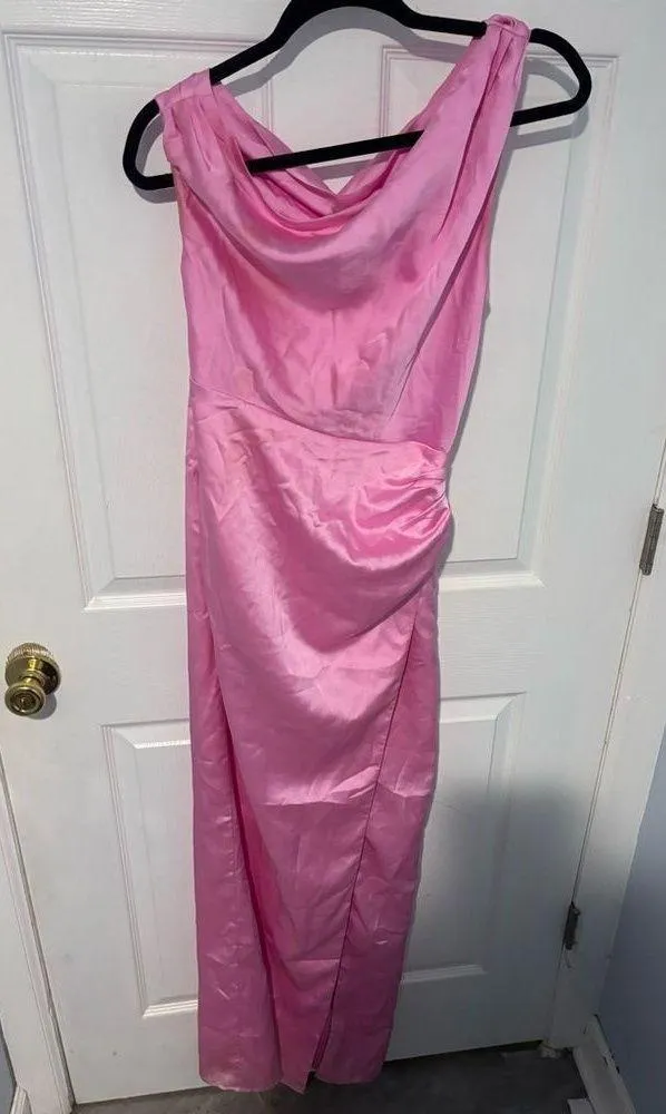 Show me your mumu Jodie Dress in pink Luxe satin size xs NWT - Image 4