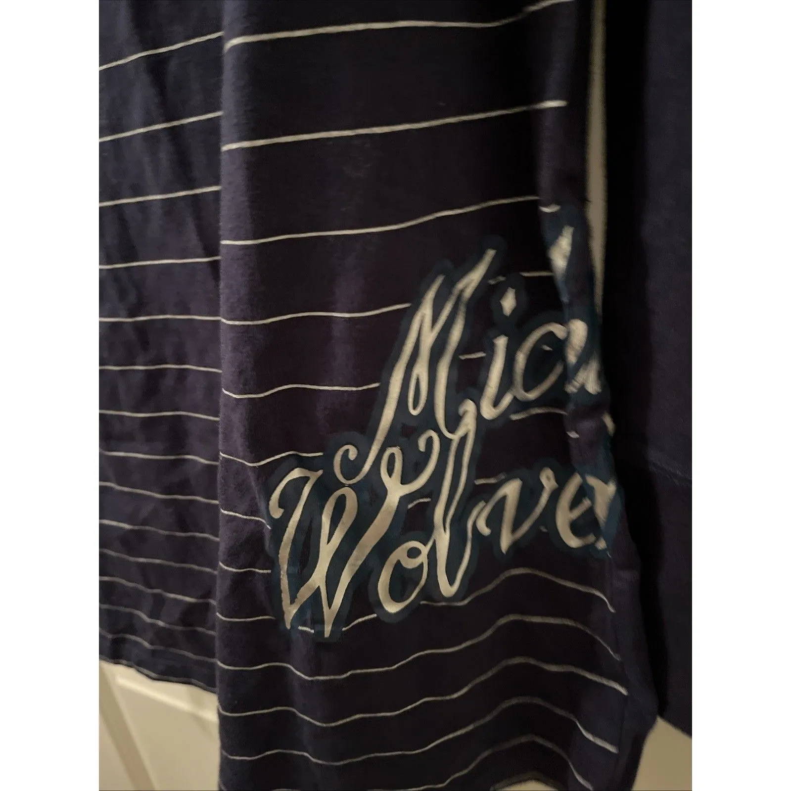 Michigan Wolverines Women's M Striped Hooded Shirt Size M G - Image 6