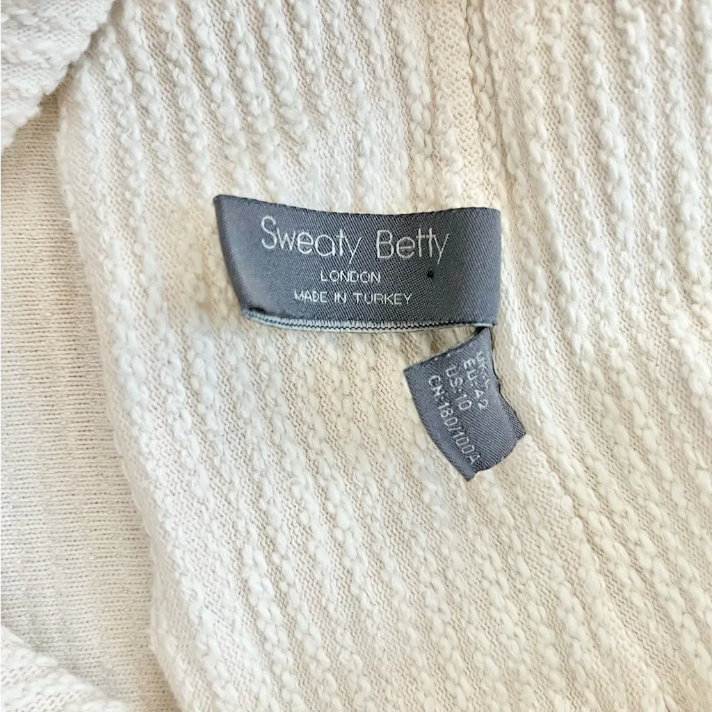 Sweaty Betty Rest Up Half Zip Pullover Textured Cream Size 10 / Large - Image 3