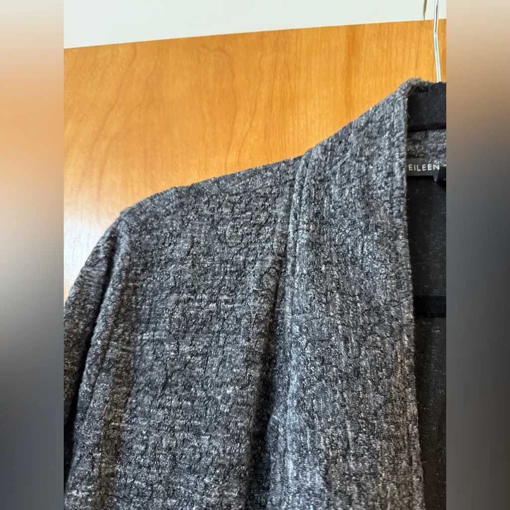 Eileen Fisher Gray Terrazzo Draped Jacket Shrug Open Front Cardigan Asymmetrical - Image 9