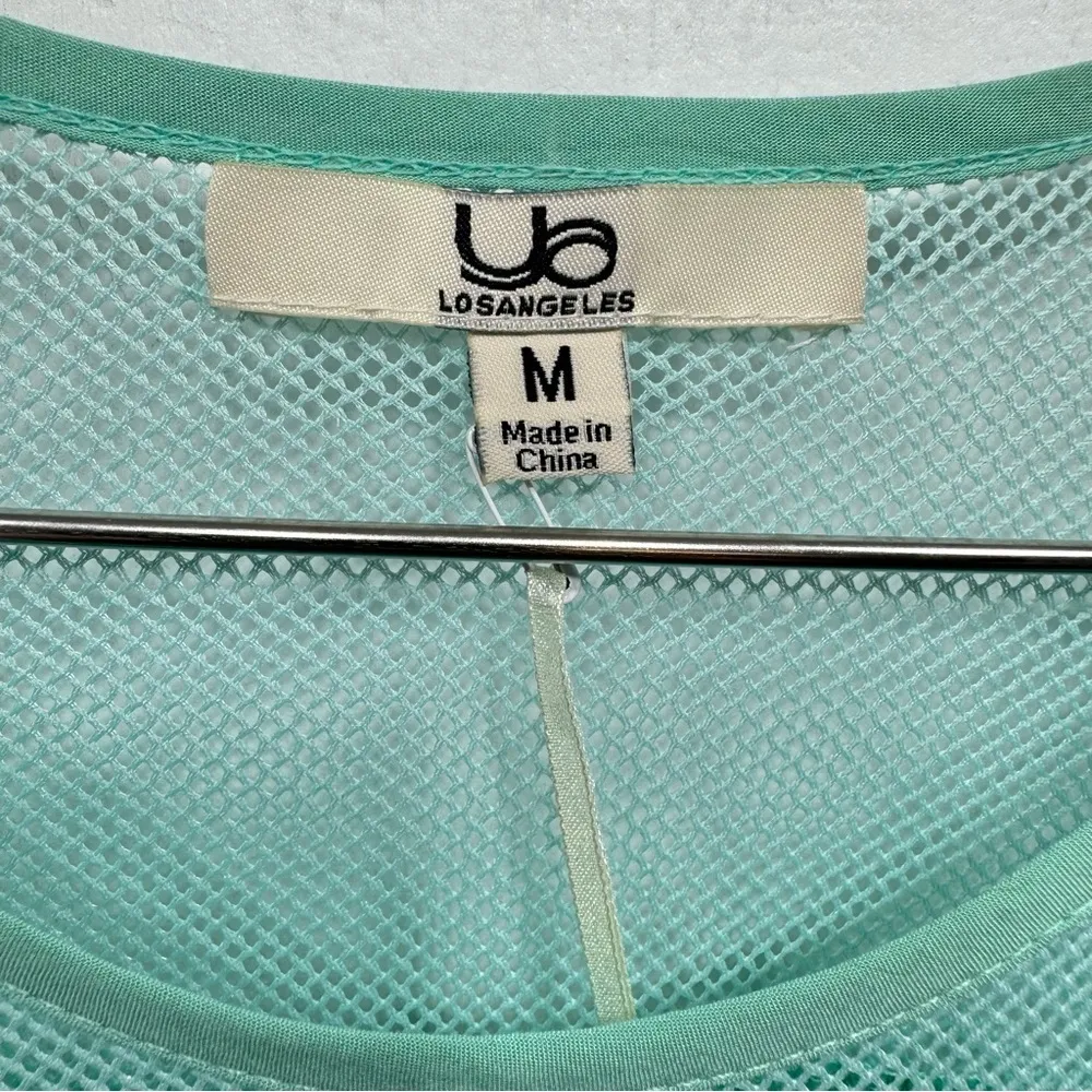 Mint Green Lightweight Cotton Blend Blouse with Lace & Mesh by Ya Los Angeles - Image 14