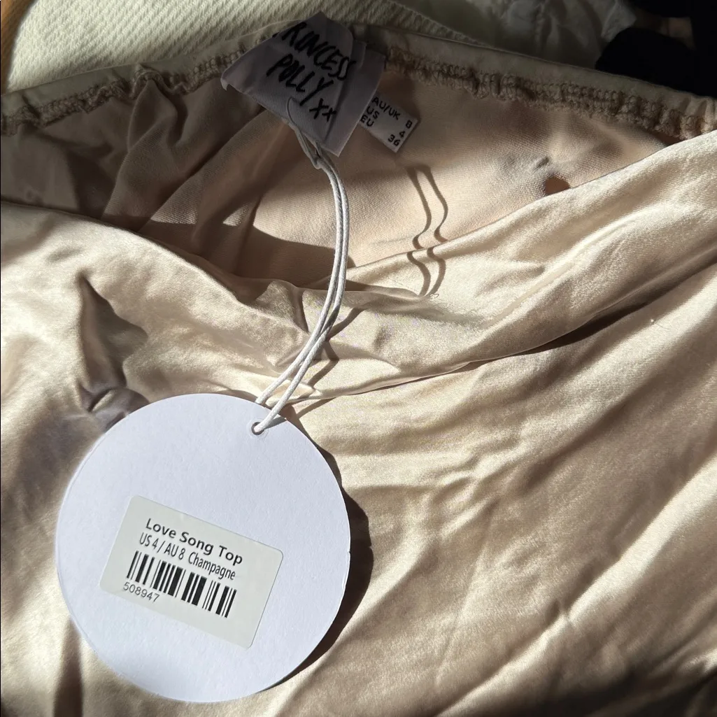 NWT Princess Polly Love Song Champagne crop top - Image 3