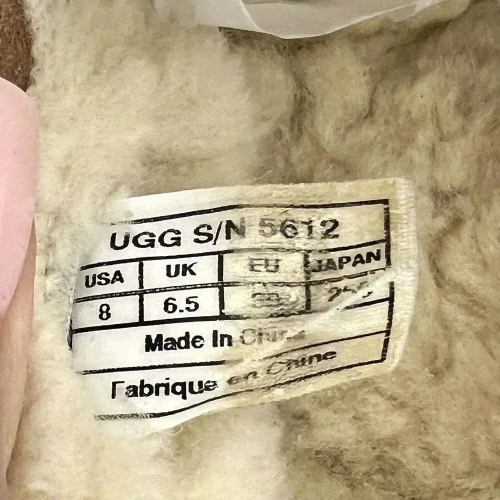 UGG Australia Dakota Suede Fur Lined Slip On Moccasins Loafers Chestnut Womens 8 - Image 8