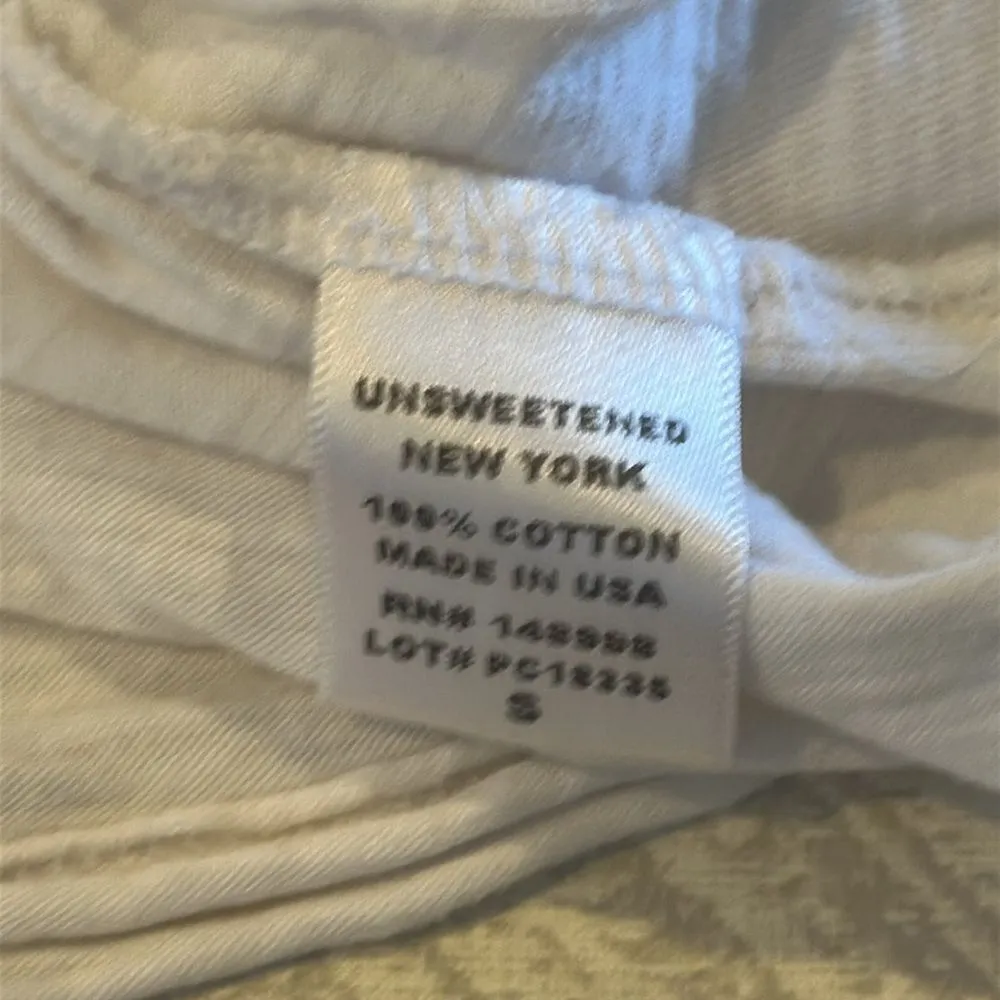 Unsweetened Women’s White with Black & Grey Skull New Yorker Tank Top - Image 6