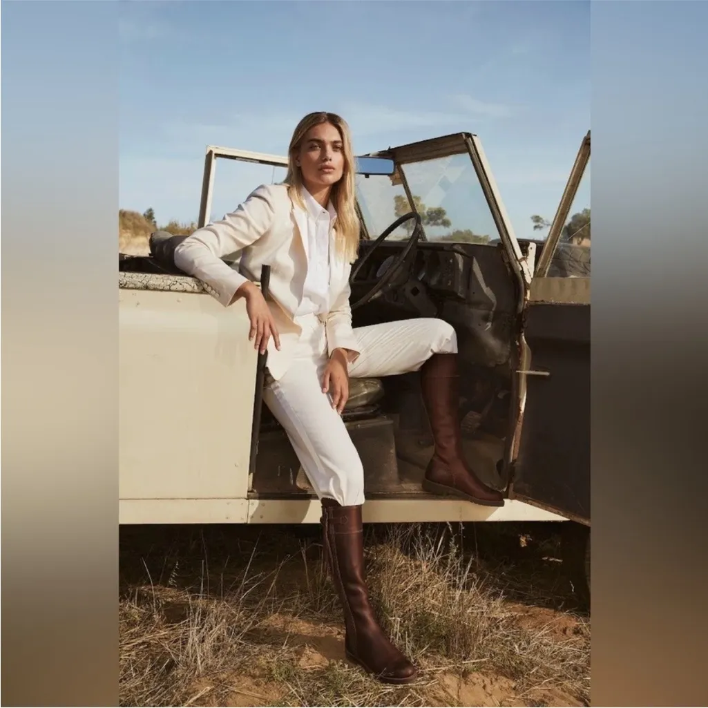 Penelope Chilvers Long Tassel Leather Boots in Conker Brown Size 6.5 - Image 8