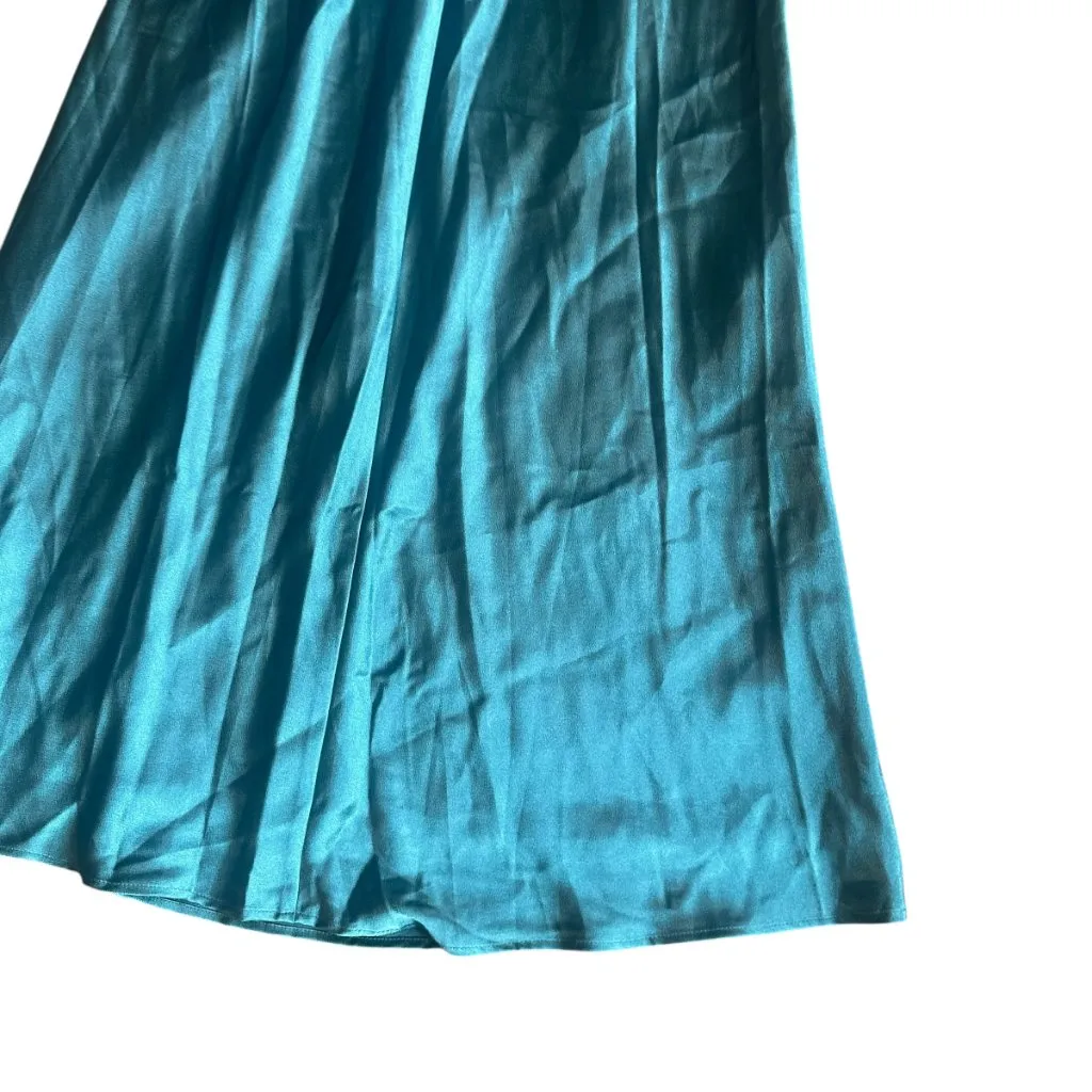 Birdy Grey Mia Shiny Satin Dress Gown Sea Glass High Slit Small Women's NWT - Image 9