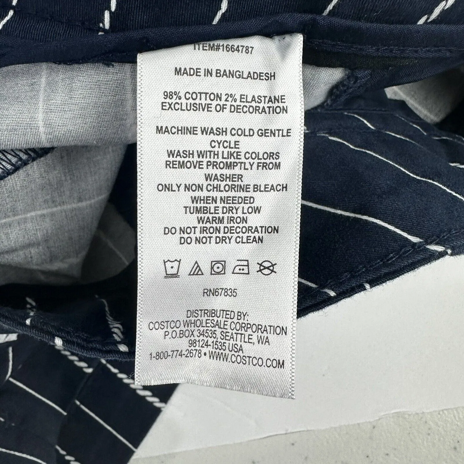 Nautica Navy Blue Striped Nautical Mid Rise 5” Inseam Twill Shorts - Image 4