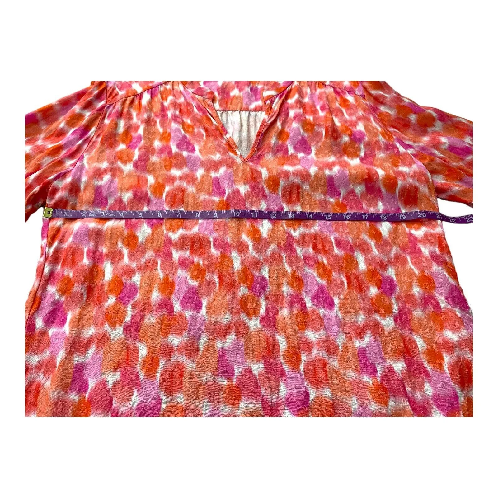 Amanda Uprichard Everyday Top in Rosato Print Pink Orange Spring Blouse Size‎ L - Image 5