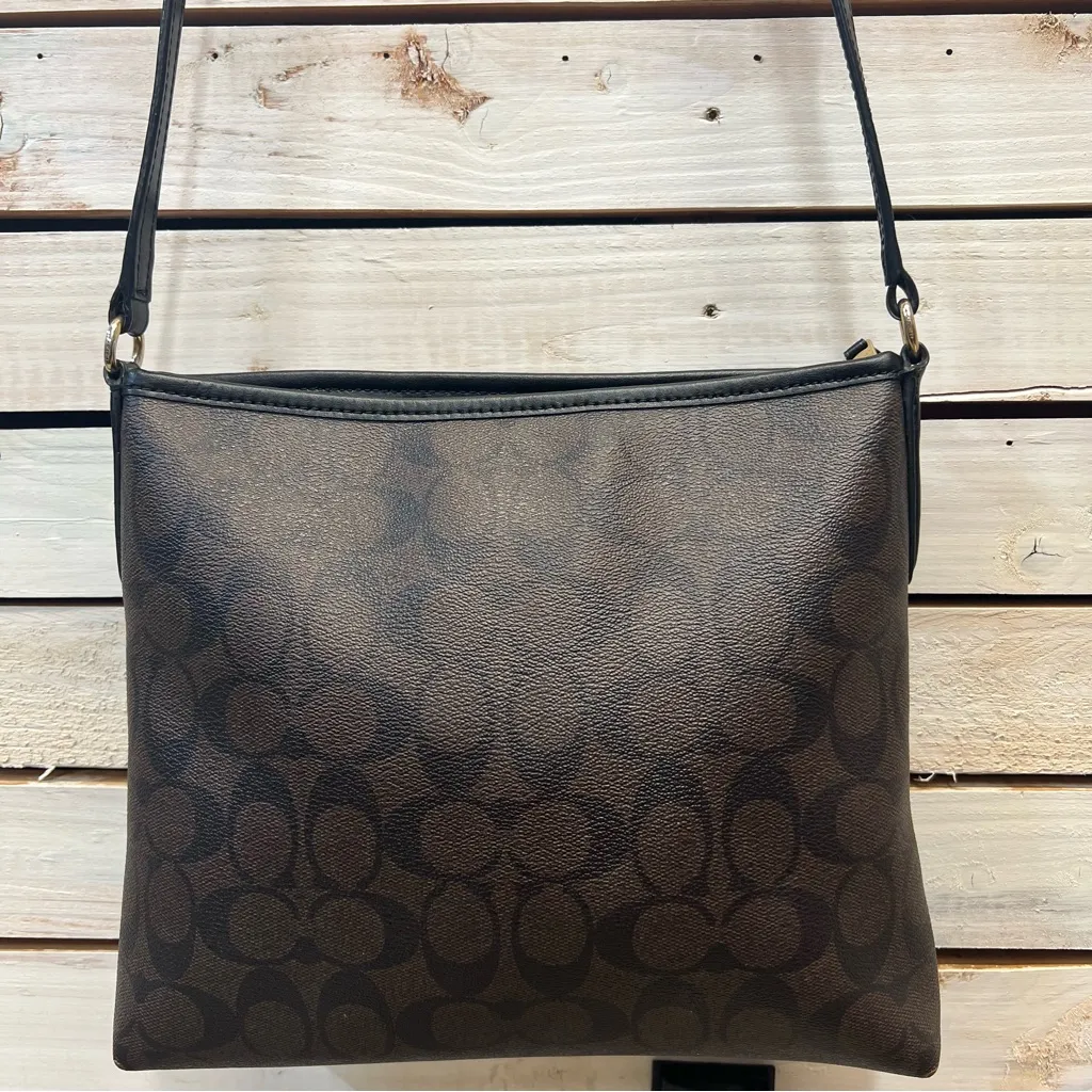 Coach File Crossbody Bag in Signature Canvas F29210 — Dark Brown/Black M - Image 5