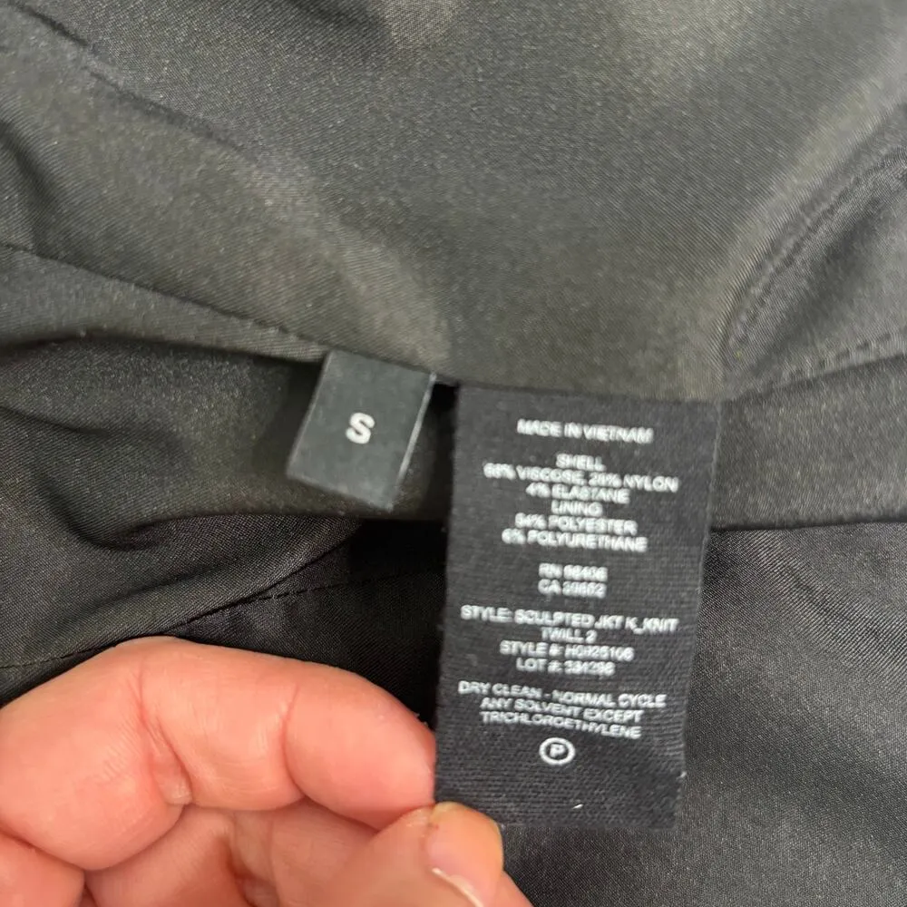 Theory Sculpted Jacket Knit Twill 2 Charcoal Zip Front Blazer S - Image 4